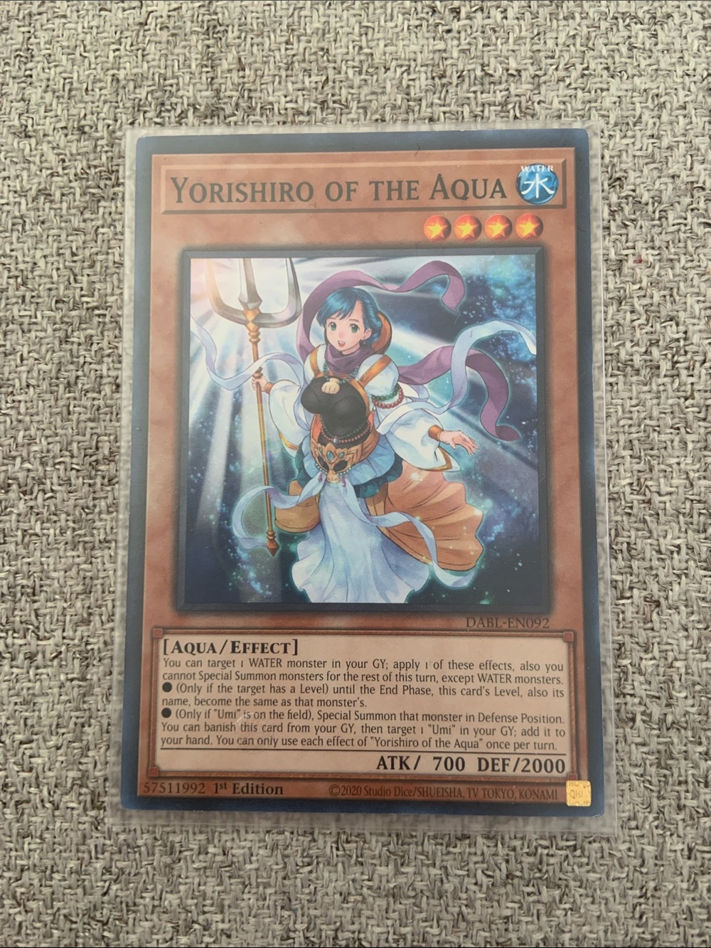 Yorishiro of the Aqua - Yu-Gi-Oh! Trading Card.